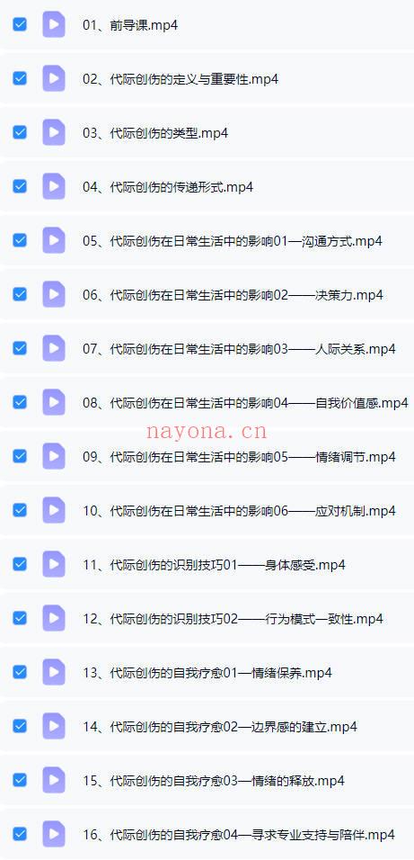 楚惜《代际创伤的察觉与自我疗愈之旅》视频16集