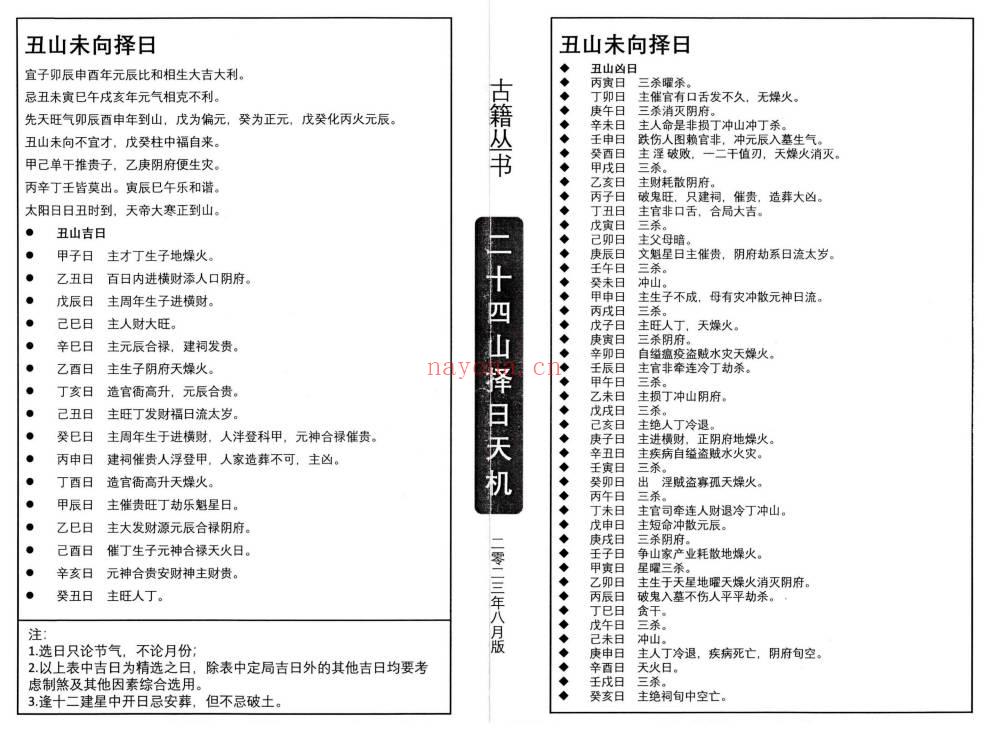 择日秘本《二十四山择日天机》上中下3册.PDF电子版