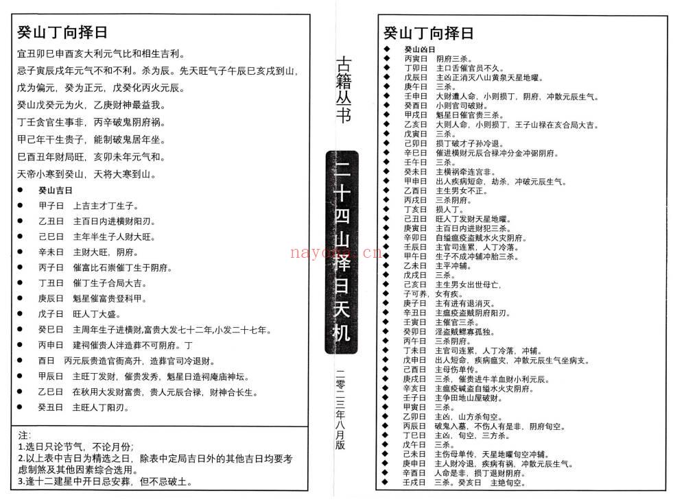 择日秘本《二十四山择日天机》上中下3册.PDF电子版