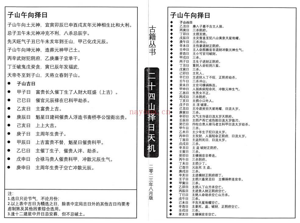 择日秘本《二十四山择日天机》上中下3册.PDF电子版