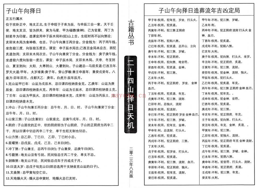 择日秘本《二十四山择日天机》上中下3册.PDF电子版