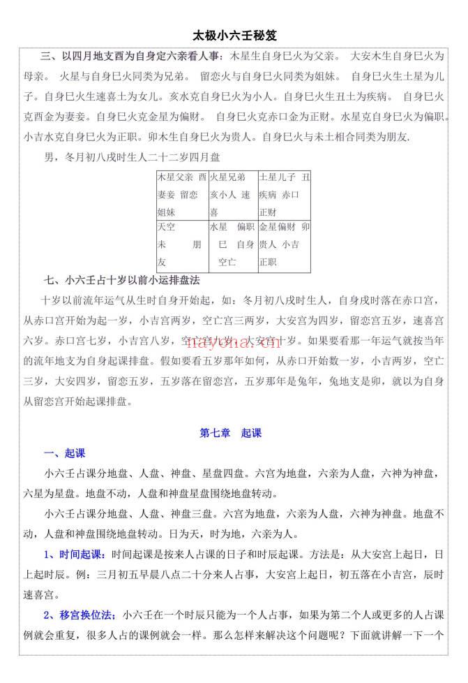 易海游龙《太极小六壬》436页 电子版