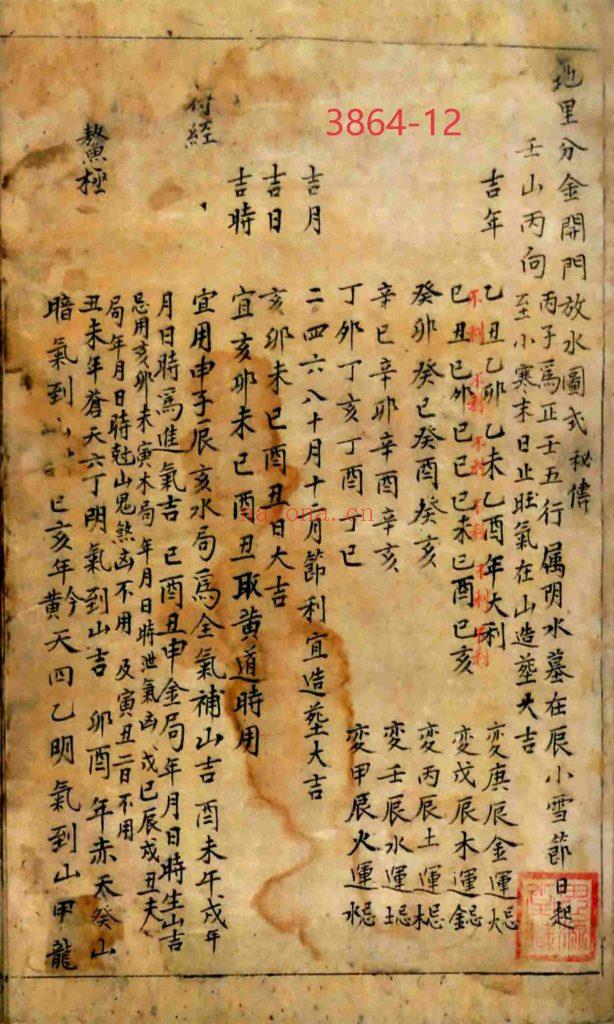 《地理分金开门放水图式秘传》12