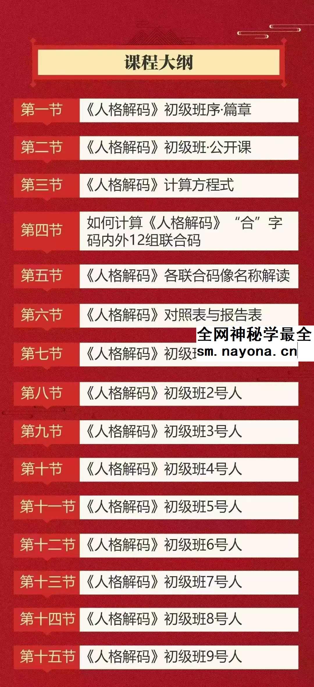 人格解码 初级班+中级班