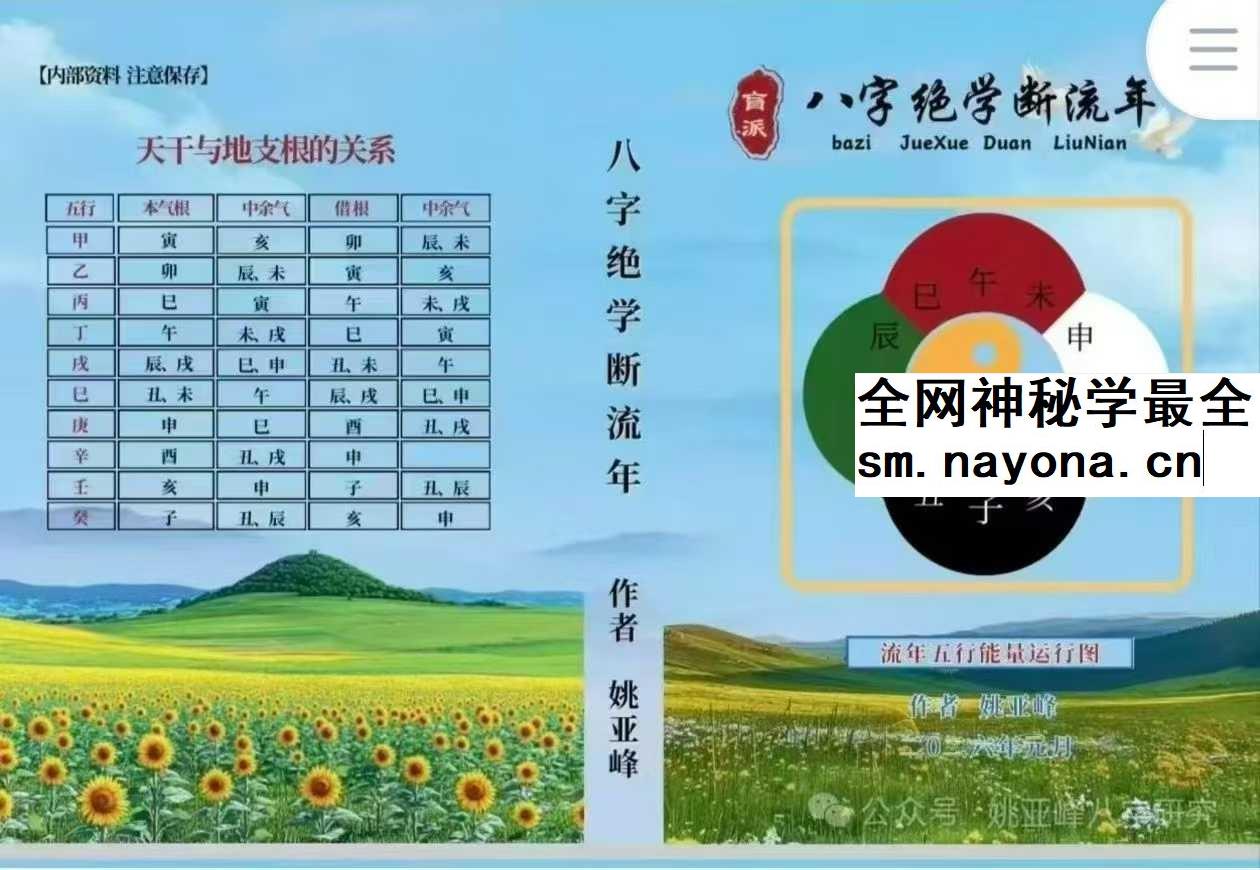 姚亚峰《盲派八字绝学断流年》506页