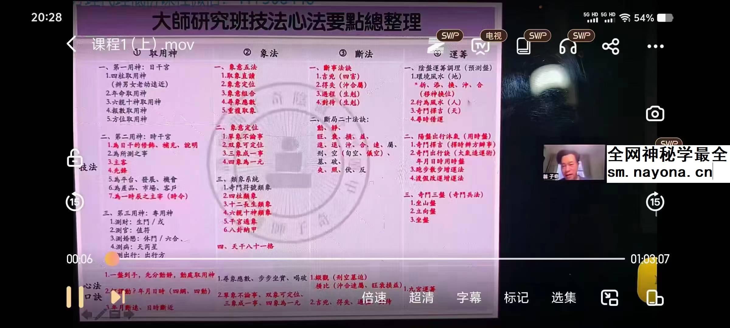 2023年子奇奇门遁甲大师班 27集视频+大师班讲义资料