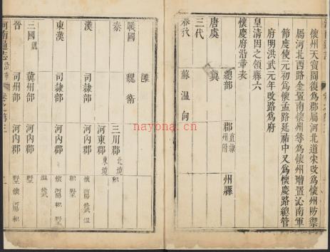 [顺治]河南通志五十卷 清贾汉复修 清沈荃纂 清顺治十七年刻本 | 华中地区 | 县志下载 | 中国地方史志网