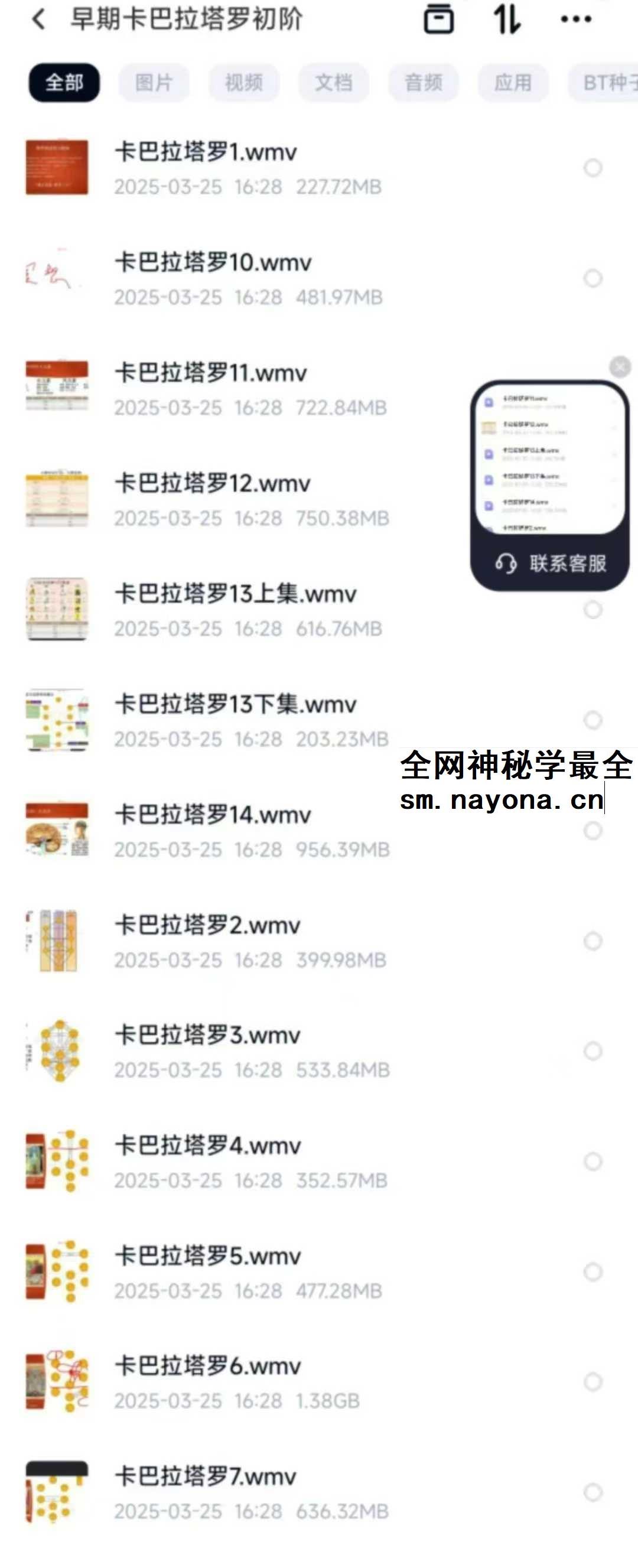 思娜全网最全大合集 【卡巴拉塔罗】初阶+进阶+早期初阶+公开专题课程