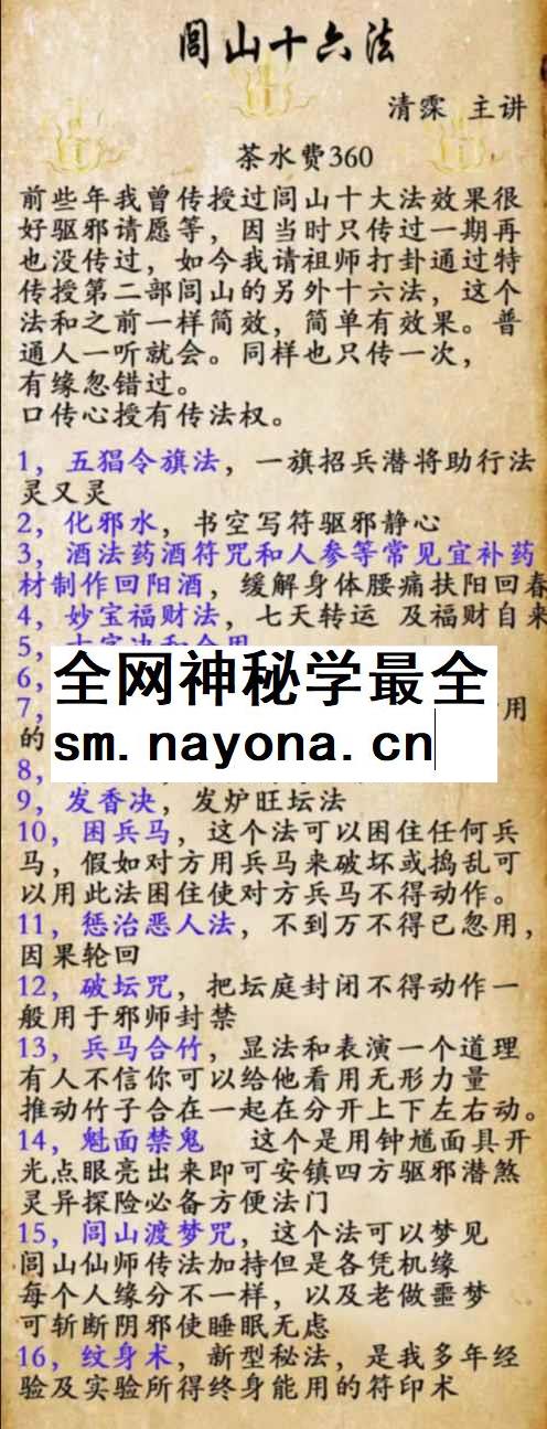 260133清霖闾山十六法视频+文档Y插图