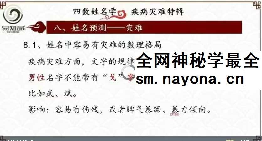 林可微 四数姓名学-灾难疾病预测专题 视频直播课7集约7.5小时