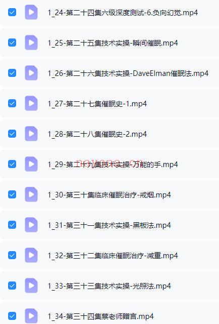 蔡仲淮博士《国际焦点性催眠技术实操班》视频课34集