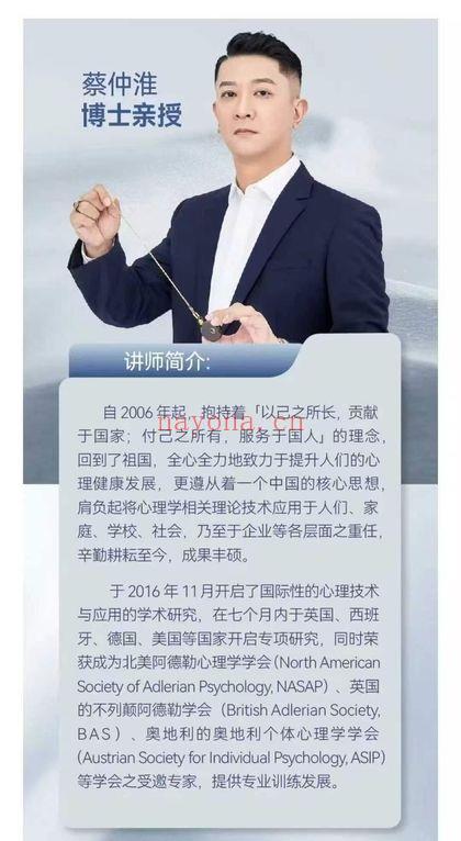 蔡仲淮博士《国际焦点性催眠技术实操班》视频课34集