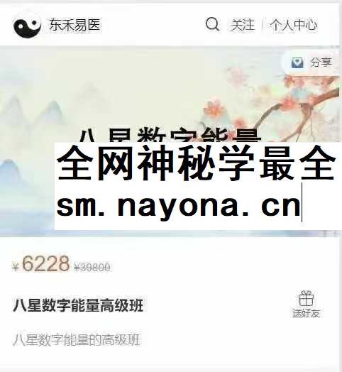 东禾易医《八星数字能量》中高级班