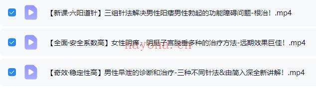 刘培杰 六阳道针《男科妇科疾病专题课》视频16集+4大密方文档