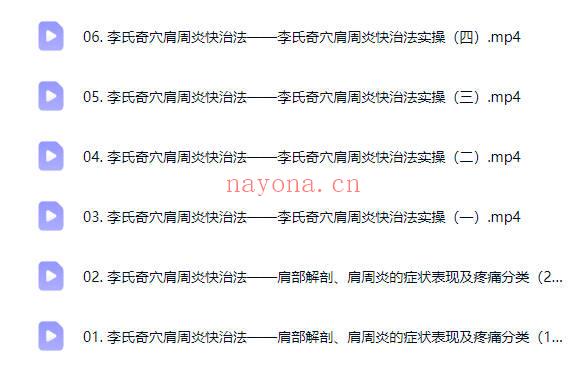 李文臣弟子班《李氏奇穴肩周炎快治法》视频课6集
