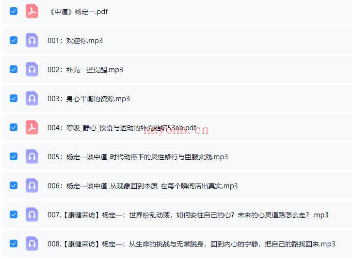 杨定一博士2025年【中道，中道到底】全球线上静心音频课200多节+配套文档
