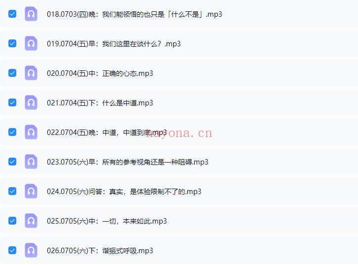 杨定一博士2025年【中道，中道到底】全球线上静心音频课200多节+配套文档
