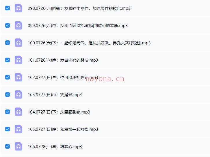 杨定一博士2025年【中道，中道到底】全球线上静心音频课200多节+配套文档