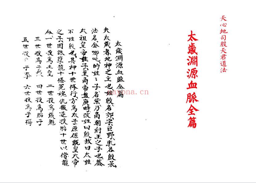天心地司殷天君道法《太岁渊源血脉全篇》45双面.PDF电子版