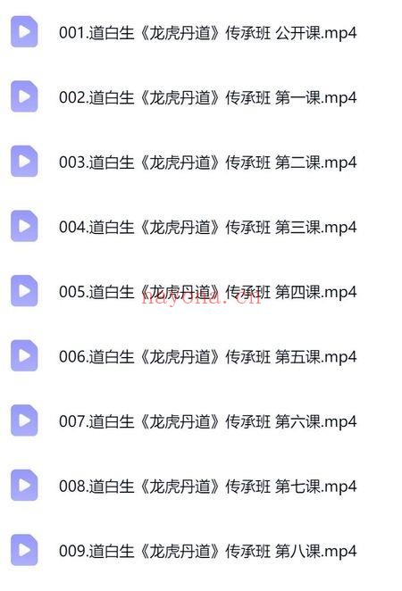 道白生《龙虎丹道》传承班实修筑基课 视频课19集