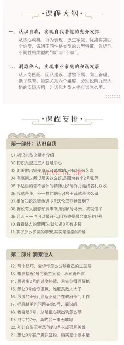 南小书《九型人格实操课》视频课21集