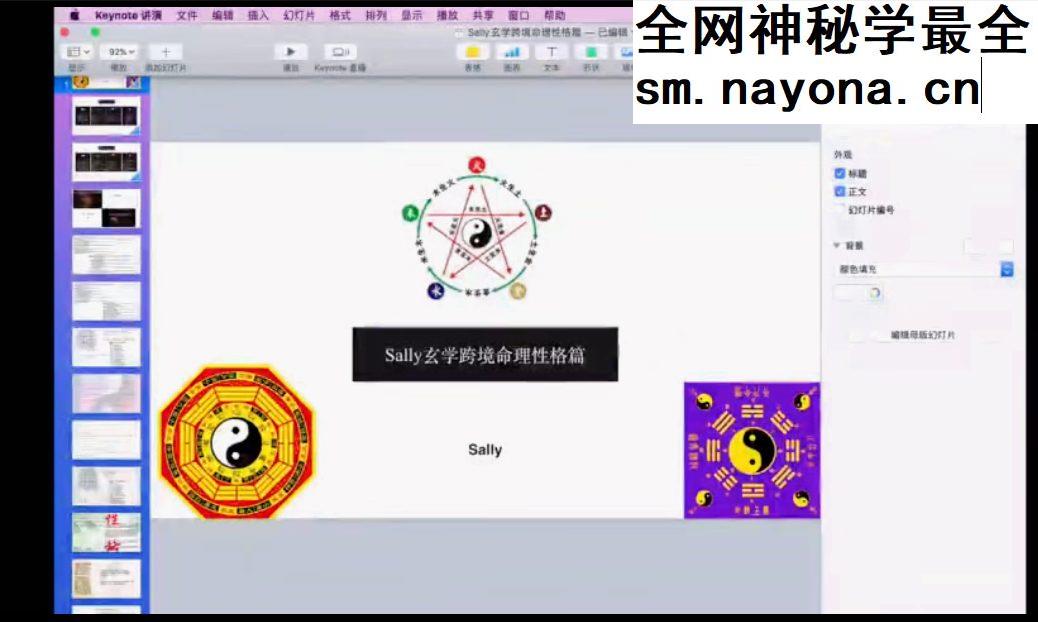 Sally玄学跨境命理中英文课程 视频13集