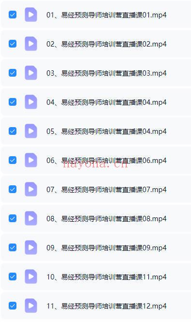 阎道长《易经预测导师培训营》11集视频