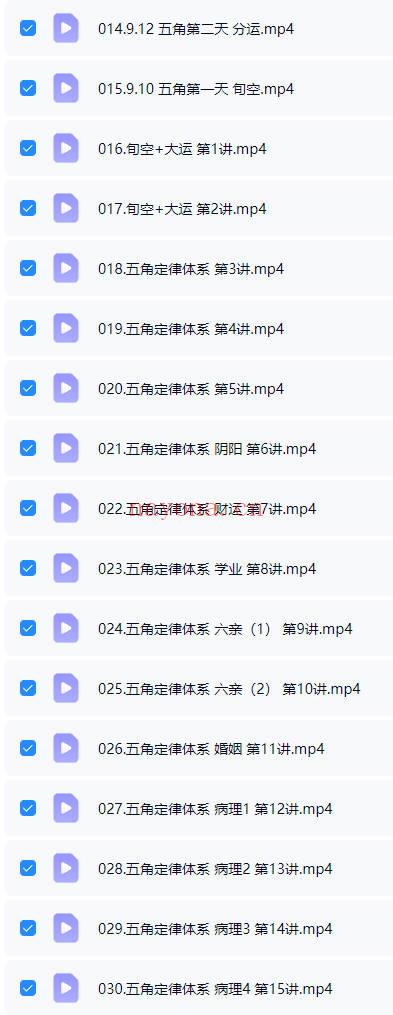 数字易经《五角定律线上辅导课》视频课30集