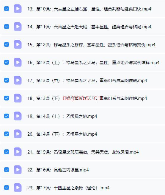 罗镇《紫微斗数研修弟子班+第12期案例分享》视频课44集