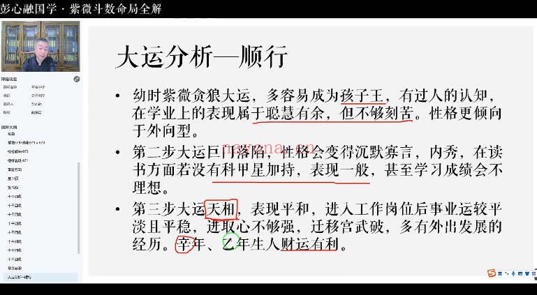 彭心融《紫微斗数命局视频全解》视频课151集