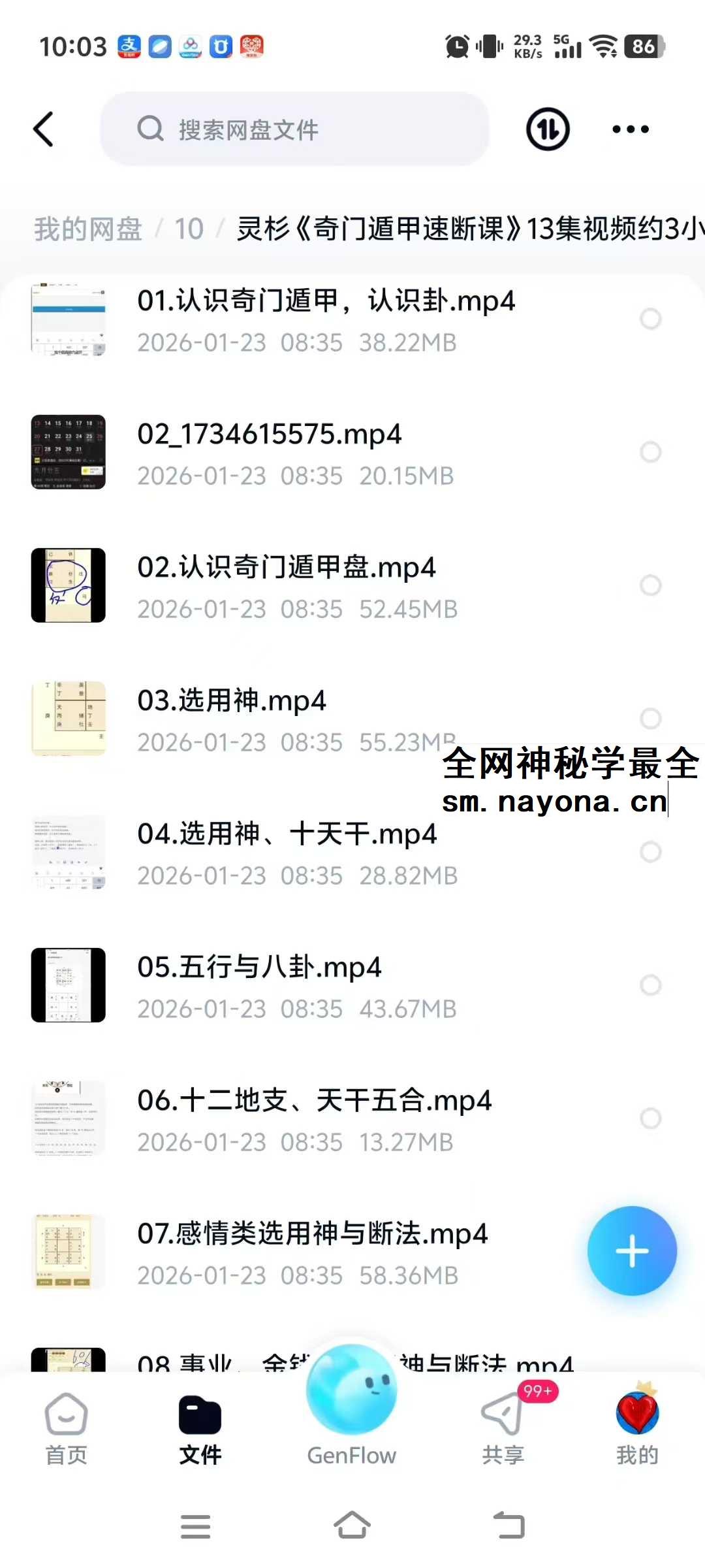 灵杉 奇门遁甲速断课 13集视频约3小时