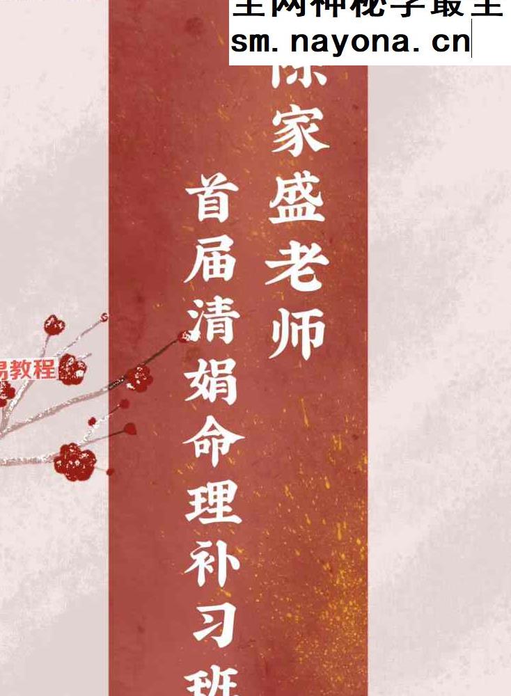 陈家盛《清娟盲派命理首届班》55集视频+命理资料pdf
