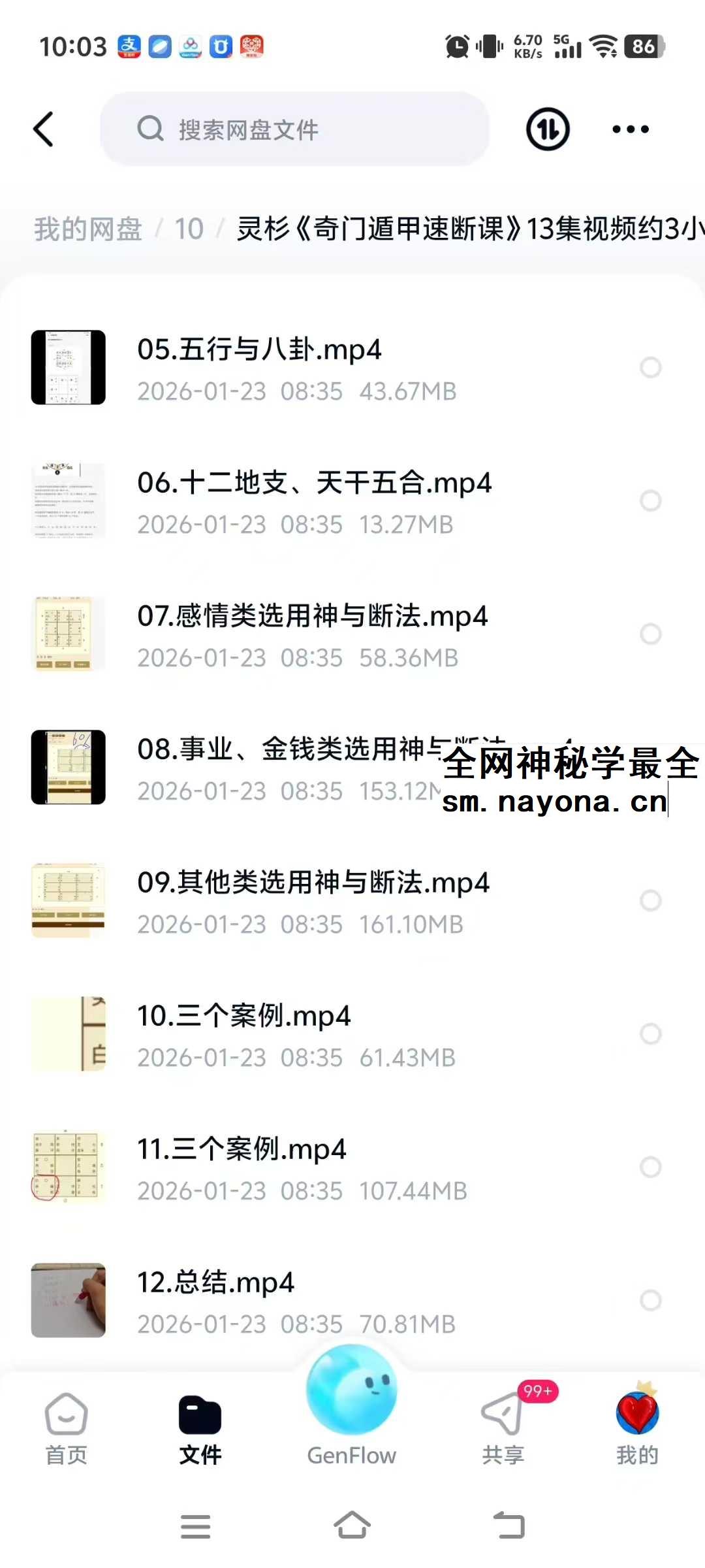 灵杉 奇门遁甲速断课 13集视频约3小时