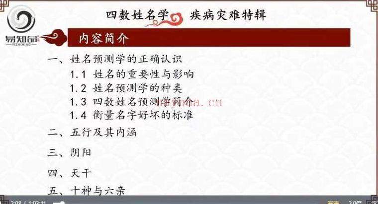 林可微《四数姓名学-灾难疾病预测专题》视频课7集