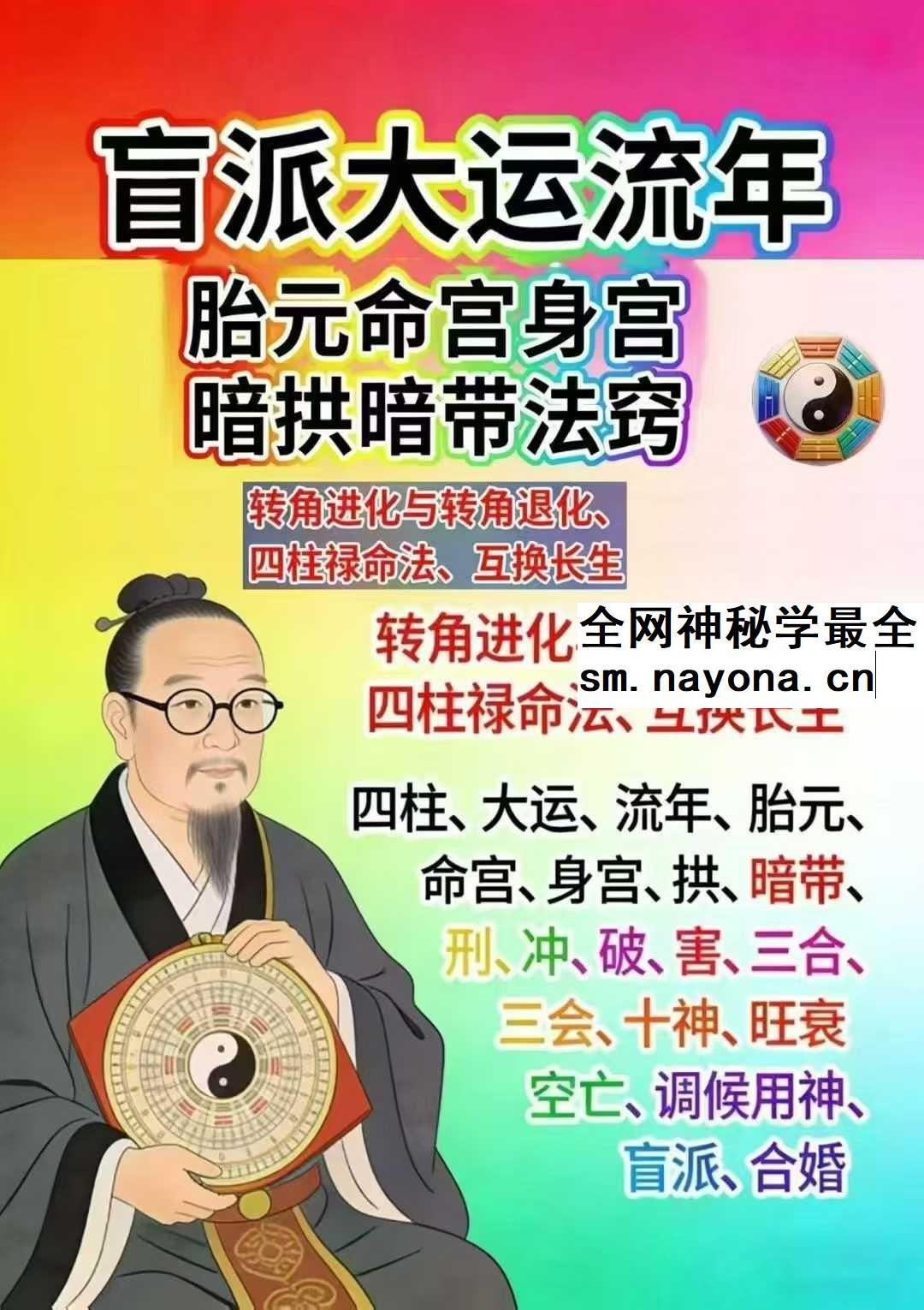 湖北盲派《盲派大运流年胎元命宫身宫暗拱暗带法窍》635页