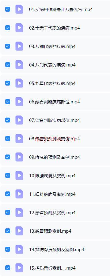 焓焓老师《奇门遁甲预测疾病课程》视频30集
