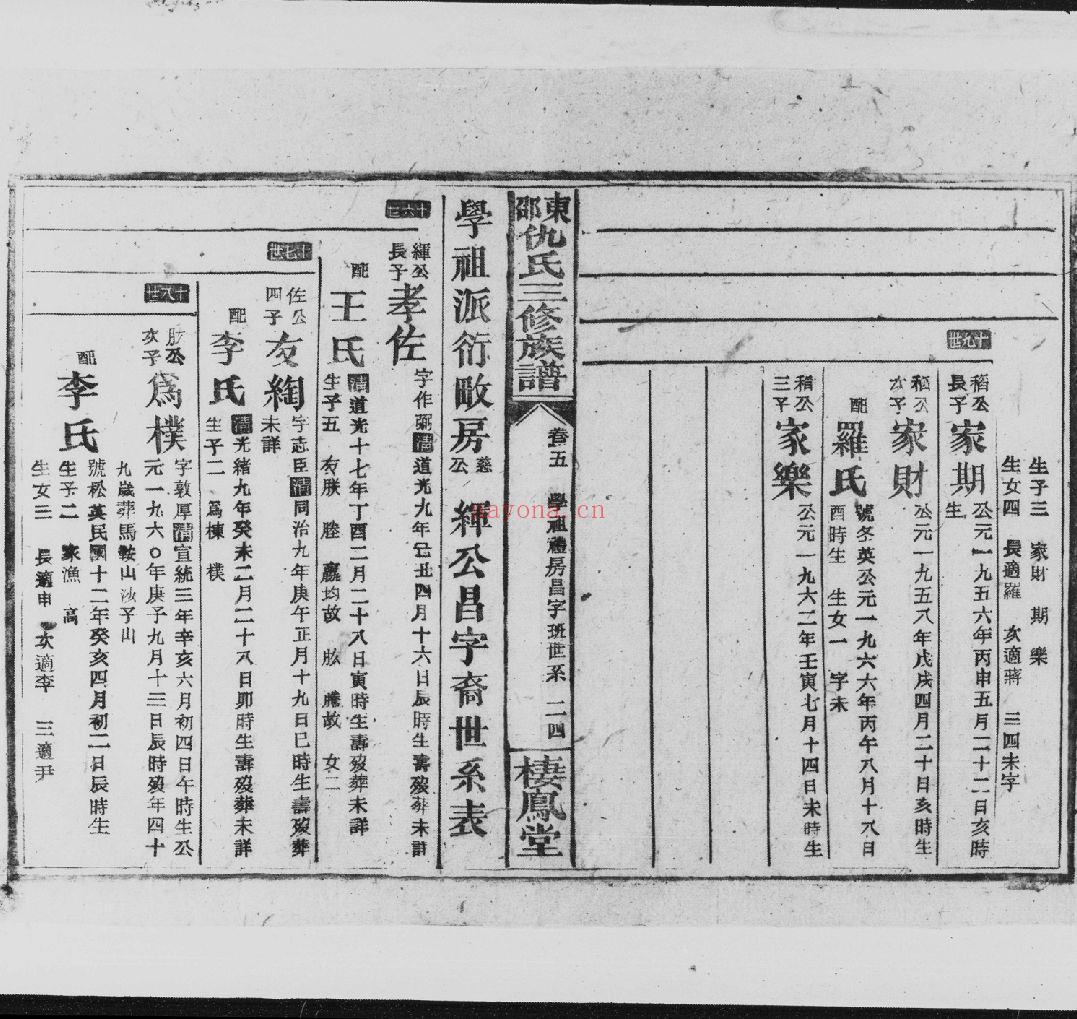 仇氏宗谱族谱（犹他州藏湖南省）共1册