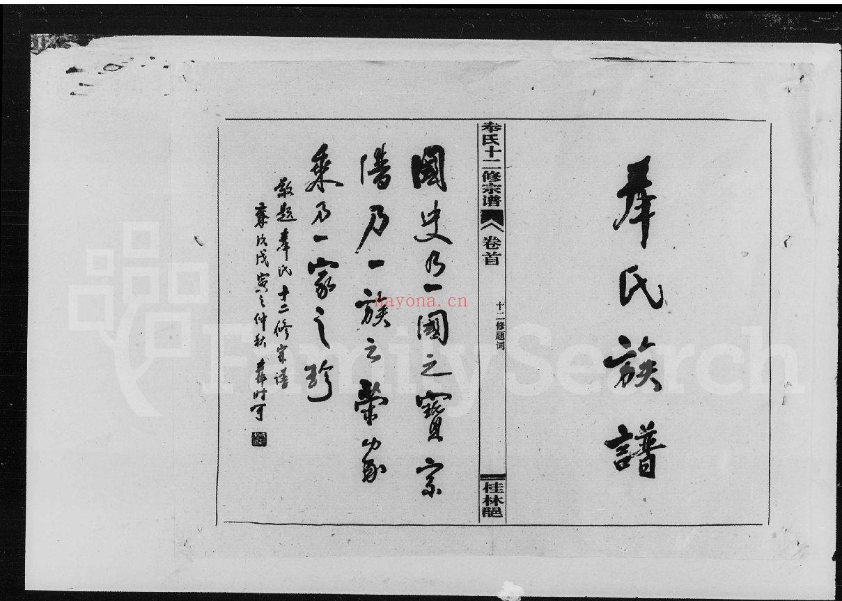 奉氏宗谱族谱(犹他州藏湖南省)共4个文件82册
