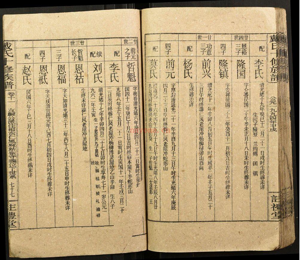 戴氏宗谱族谱(犹他州藏湖南省)共116册
