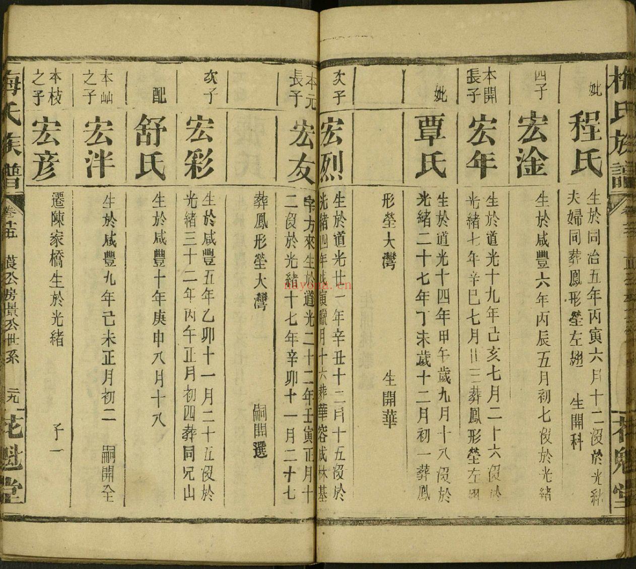 梅氏宗谱族谱（犹他州藏湖南省）共5册