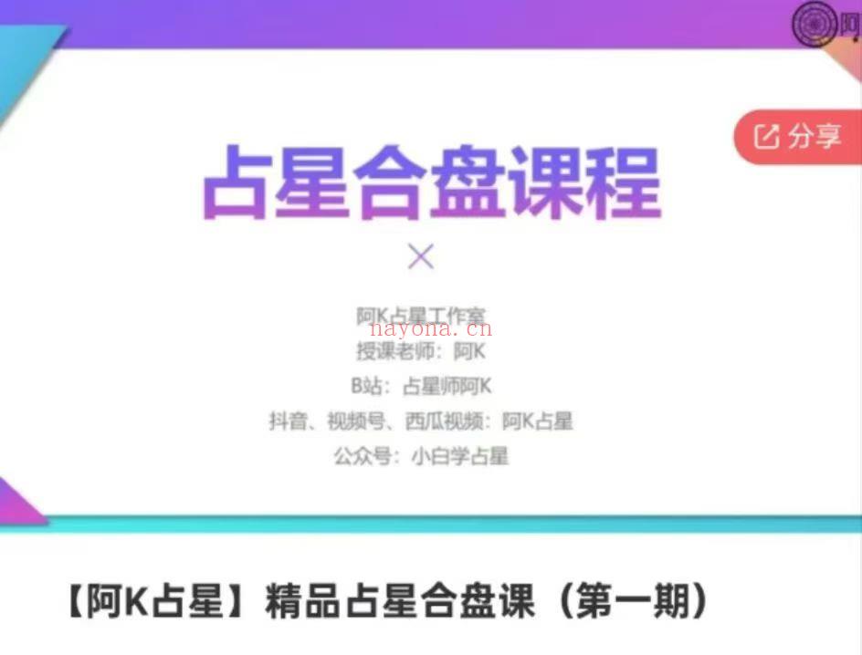 【阿k占星合集】十一套课