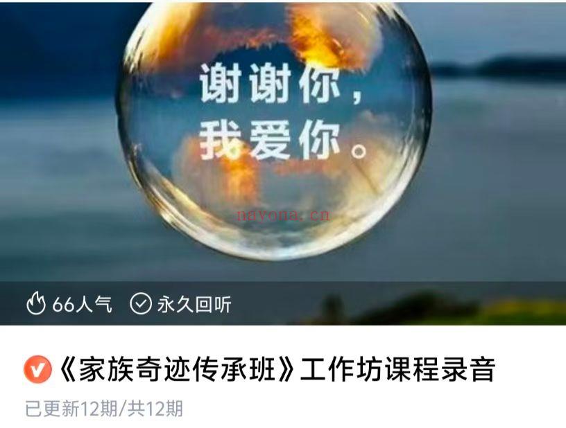 【心灵疗愈】冬青树《家族奇迹传承班》