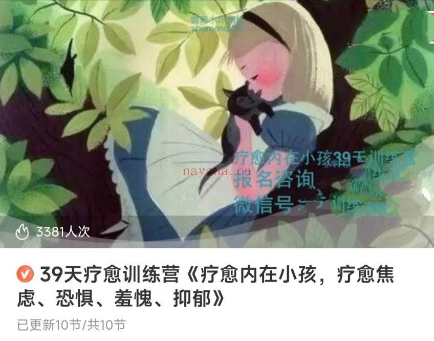 【疗愈课程】39天疗愈训练营《疗愈内在小孩，疗愈焦虑、恐惧、羞愧、抑郁》