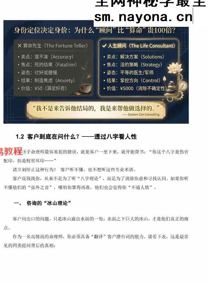 八字命理师的高情商沟通与成交话术全案【原版】pdf 64页