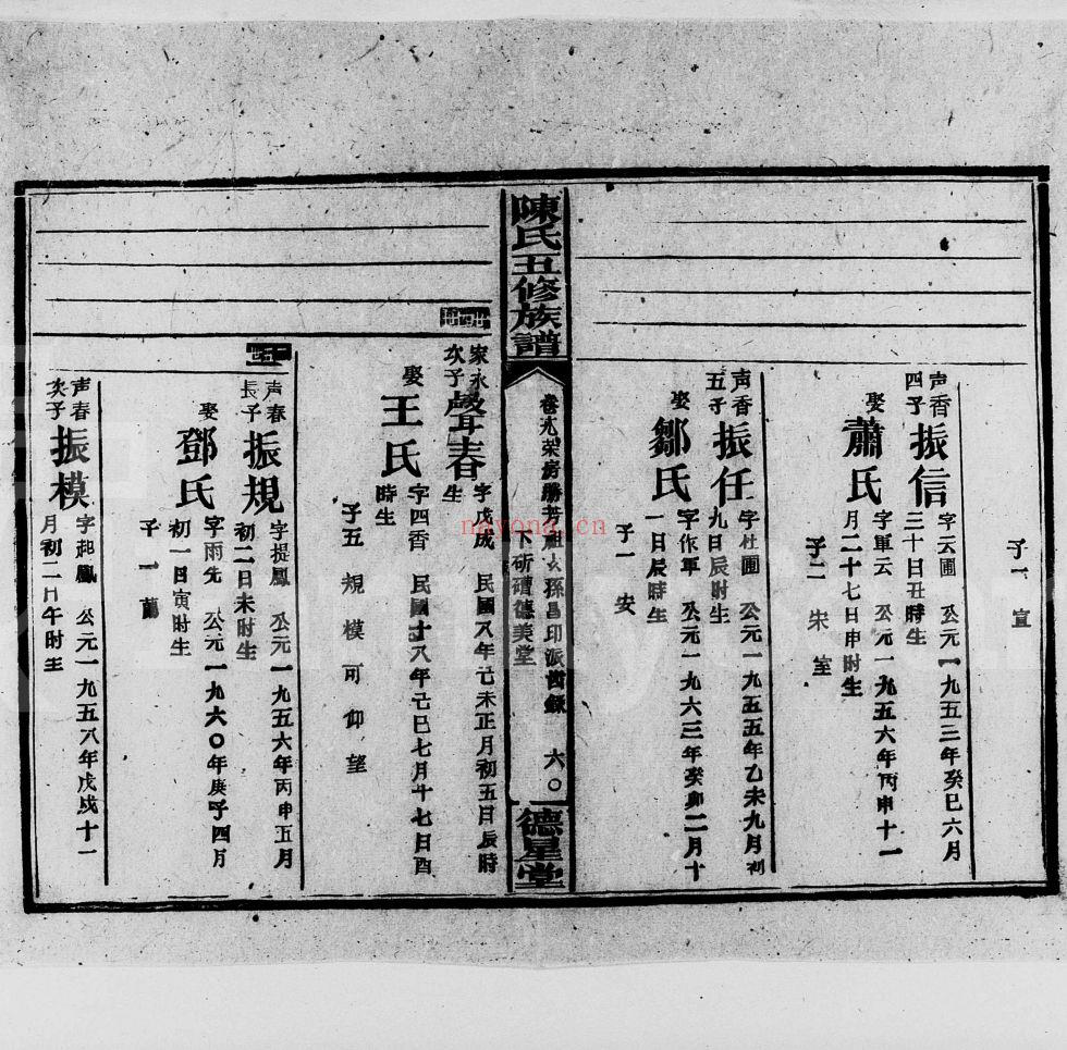 陈氏五修族谱(犹他州藏湖南省图书馆藏本)共3册