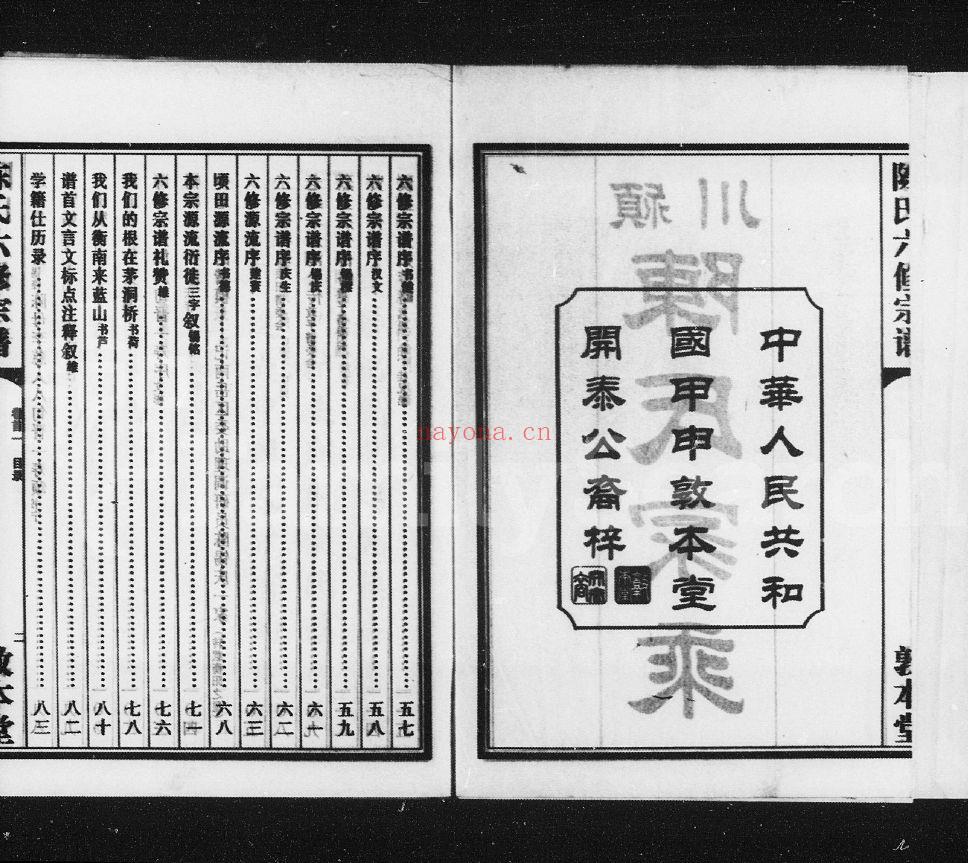 陈氏六修宗谱(犹他州藏湖南省图书馆藏本)共3册