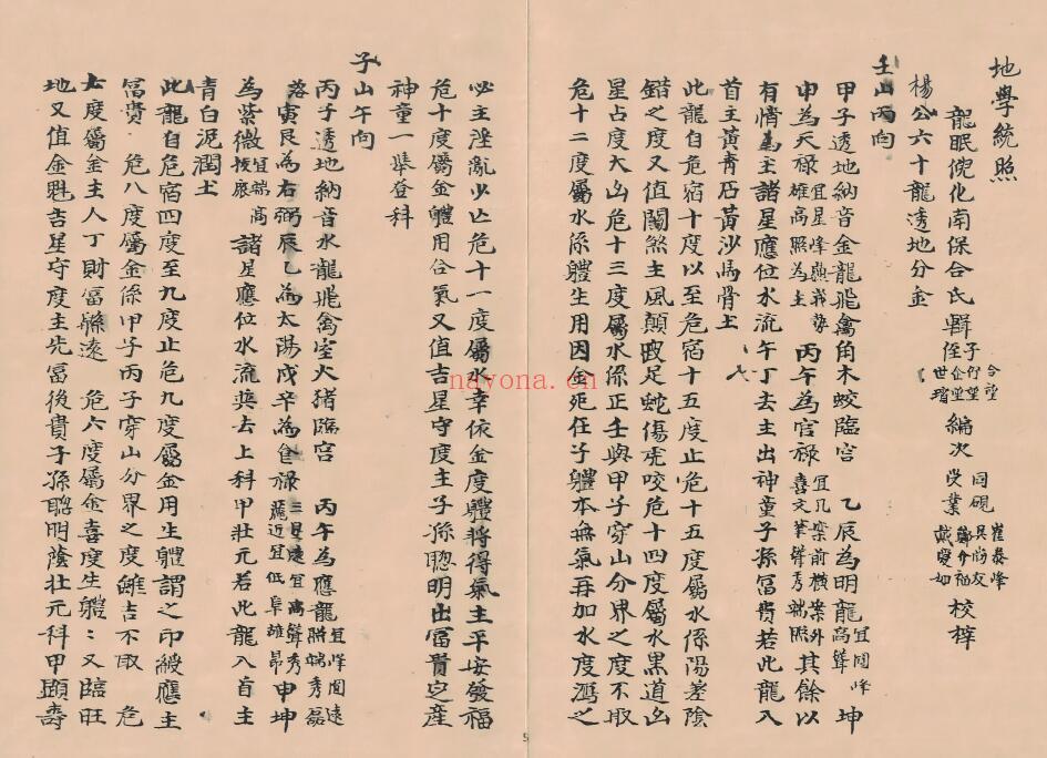 三僚杨公家藏珍本《地学统照》穿山透地分金水法定诀 88页双页版 国学古籍 第2张