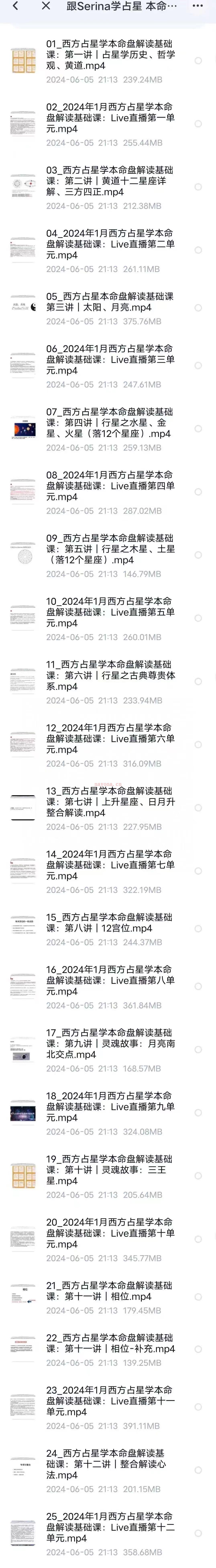 【占星课程】Serina西方占星学本命盘解读2024年