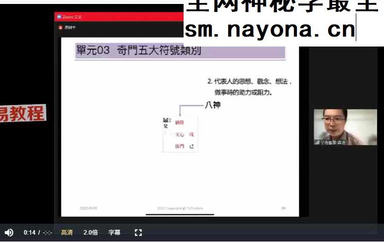 子奇九宫奇门预测学 视频3集+课件