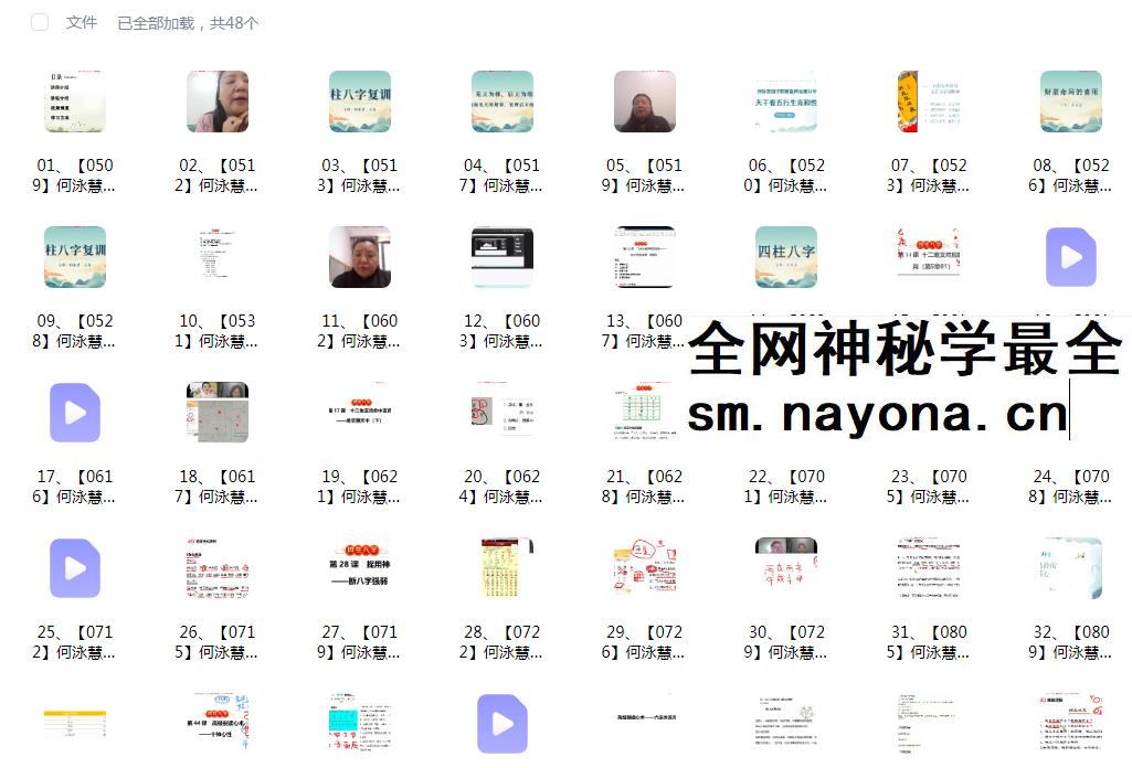 何泳慧四柱八字复训48集